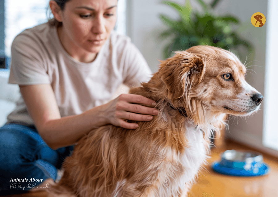 Pet dehydration signs being checked by owner at home.